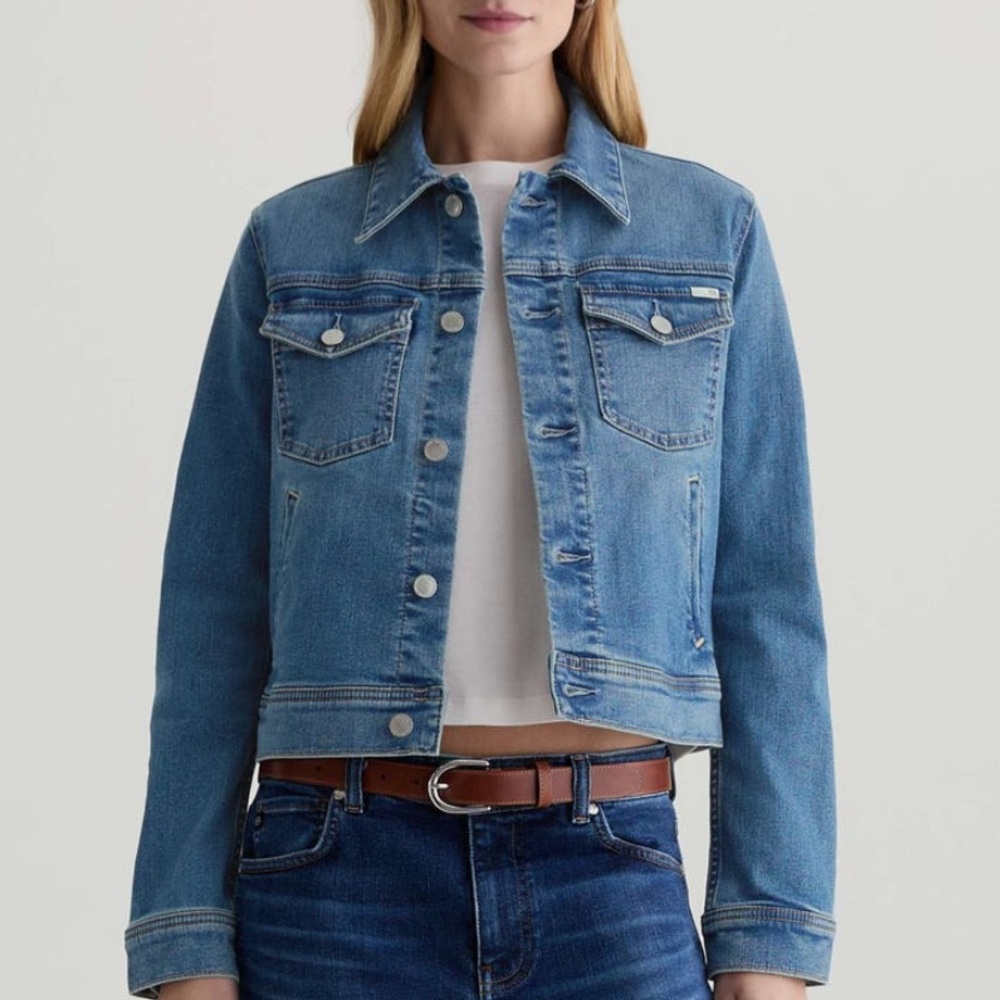 NEW AG Robyn Crop Stretch Denim Jacket in Charmed